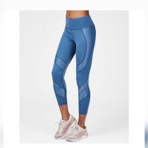 Sweaty Betty Blue Sculpting Mesh Panel Leggings